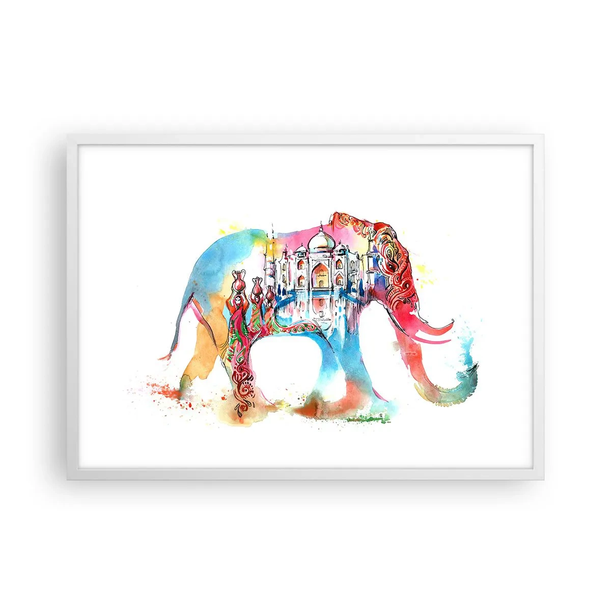 Affiche dans un cadre blanc - Poster - Inde - l'aura de l'amour - 70x50 cm