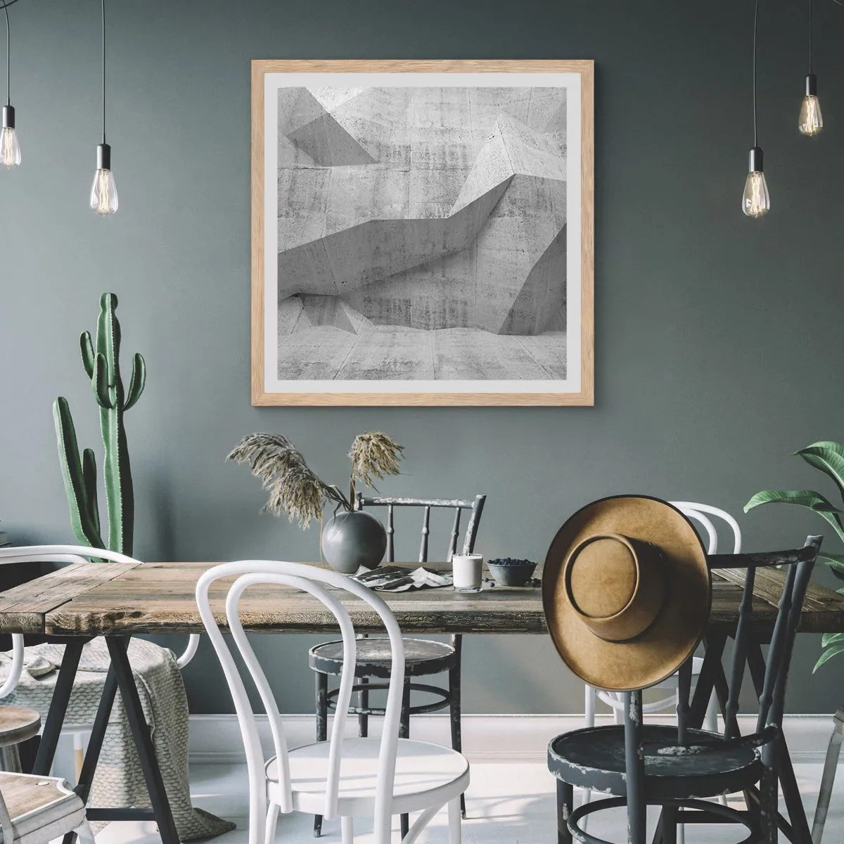 Affiche dans un chêne clair - Poster - Un vrai challenge - 60x60 cm