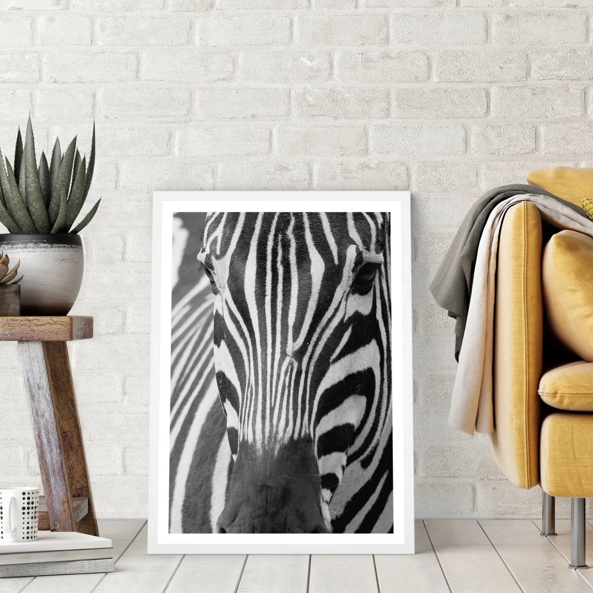 Affiche dans un cadre blanc - Poster - Le monde est noir et blanc - 61x91 cm