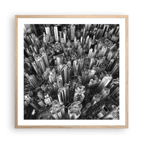 Affiche dans un chêne clair - Poster - Toujours de plus en plus haut - 60x60 cm