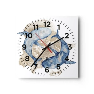 Horloge murale - Pendule murale - Amis ou amoureux? - 40x40 cm