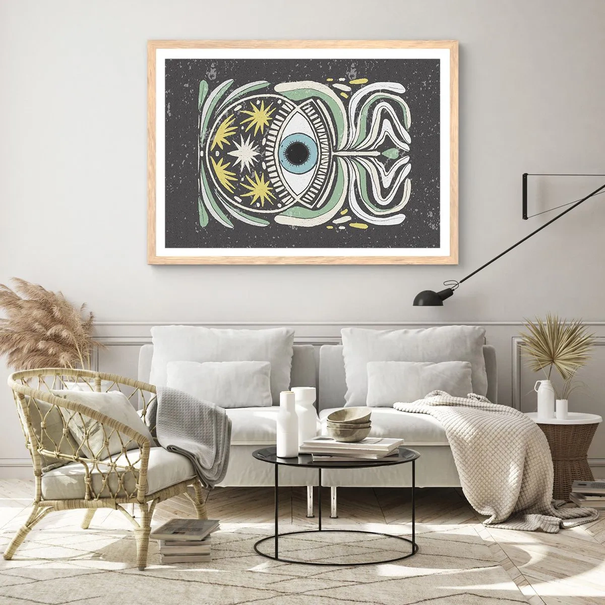 Affiche dans un chêne clair - Poster - Rituels tribaux - 70x50 cm