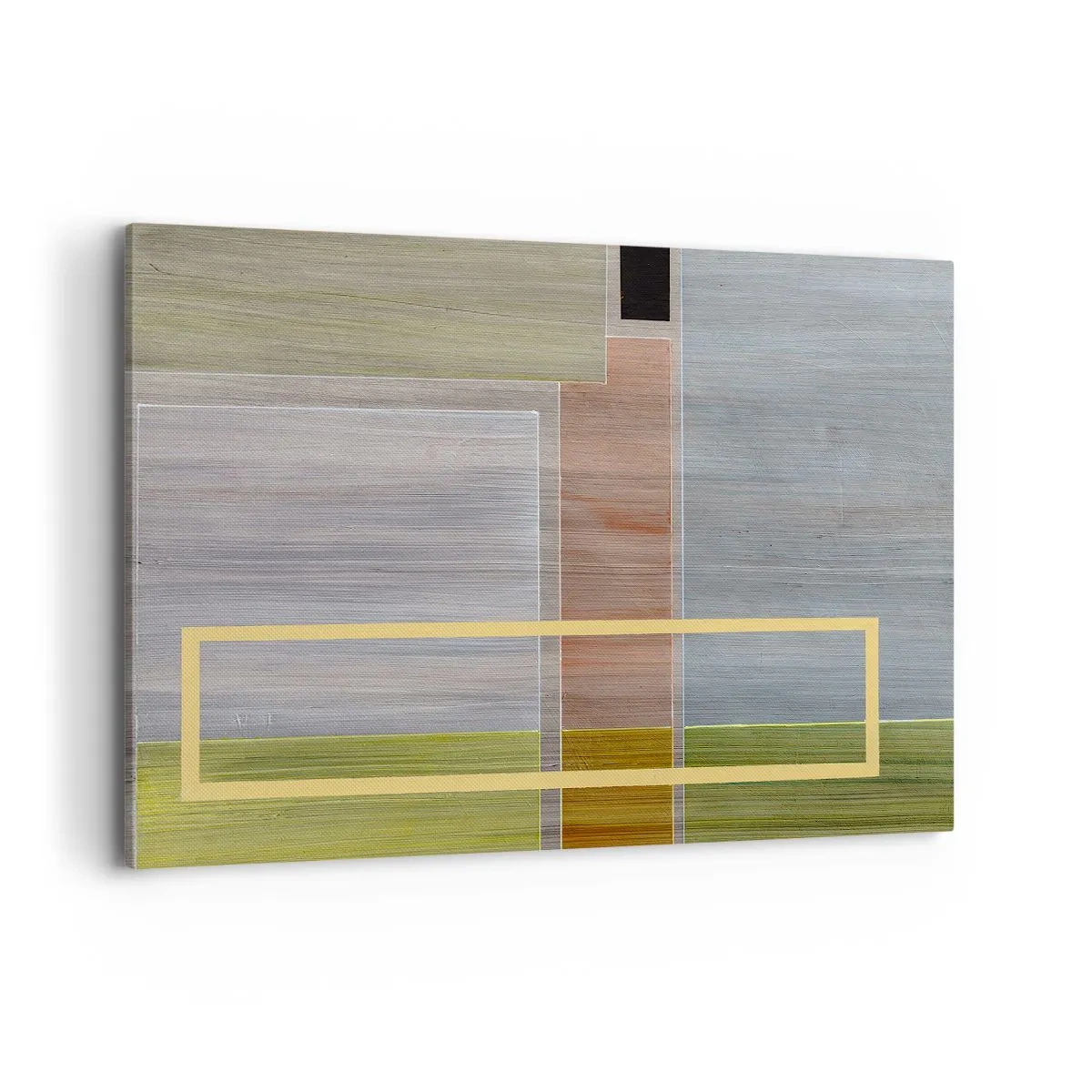 Impression sur toile - Image sur toile - Composition géométrique aux couleurs pastel avec des rectangles - 100x70cm - Simple et calme - Décoration murale moderne pour le salon et la chambre ARTTOR