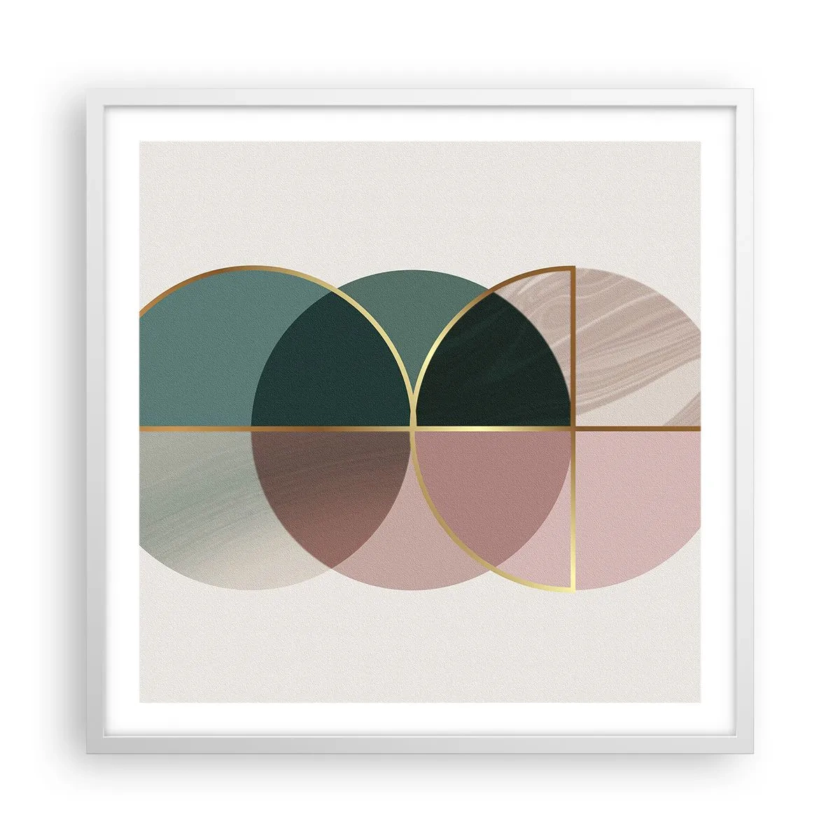 Affiche dans un cadre blanc - Poster - Cercles après cercles - 60x60 cm