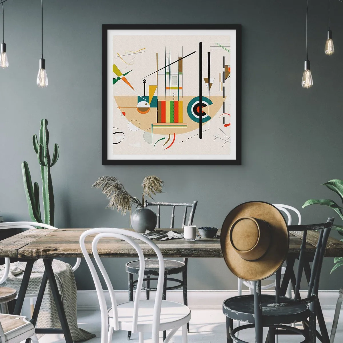 Affiche dans un cadre noir - Poster - Et le monde s’amuse - 50x50 cm