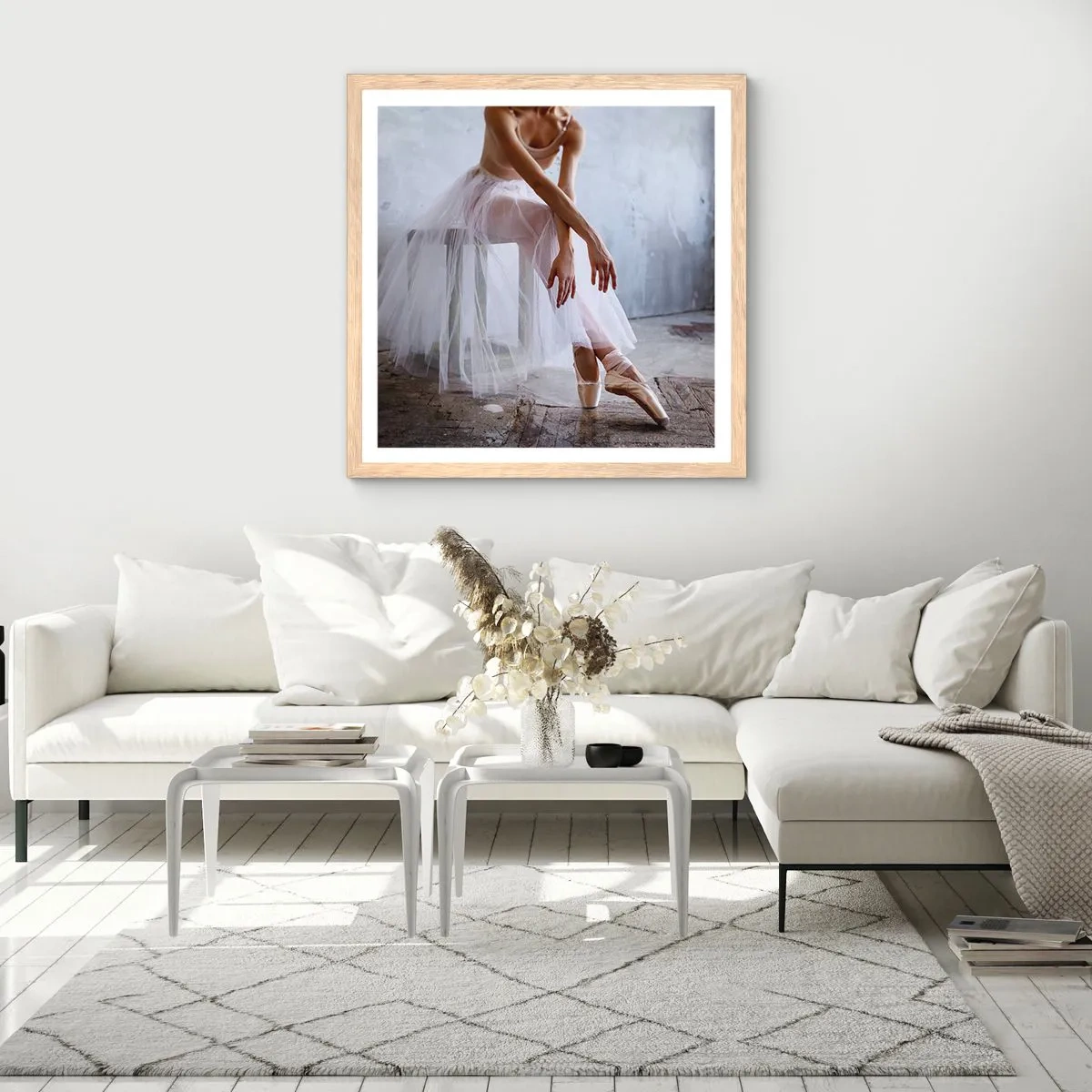 Affiche dans un chêne clair - Poster - Avant que les lumières de la rampe ne clignotent - 60x60 cm