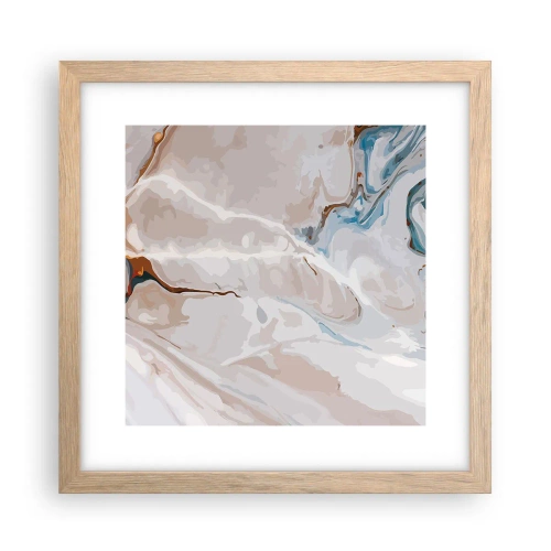 Affiche dans un chêne clair - Poster - Le bleu serpente sous le blanc - 30x30 cm