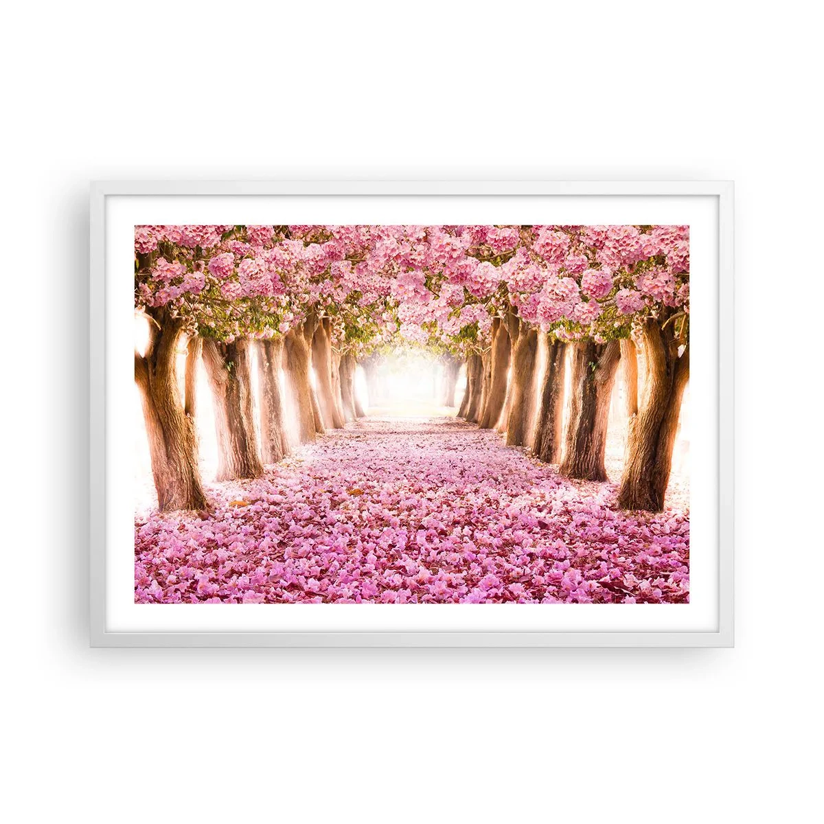 Affiche dans un cadre blanc - Poster - La route du paradis - 70x50 cm