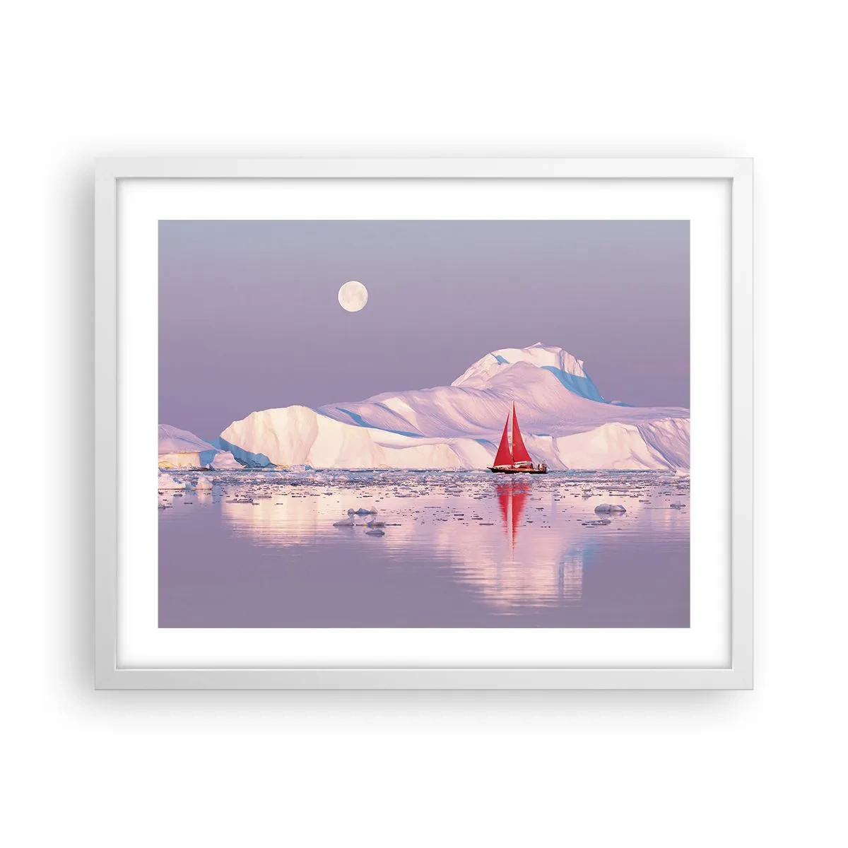 Affiche dans un cadre blanc - Poster - La chaleur de la voile, le froid de la glace - 50x40 cm