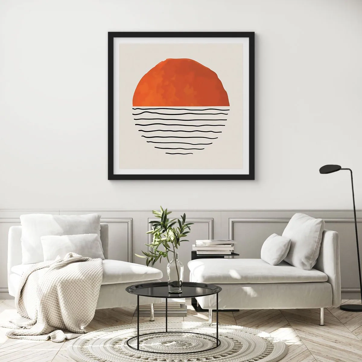 Affiche dans un cadre noir - Poster - Dans un climat japonnais - 60x60 cm