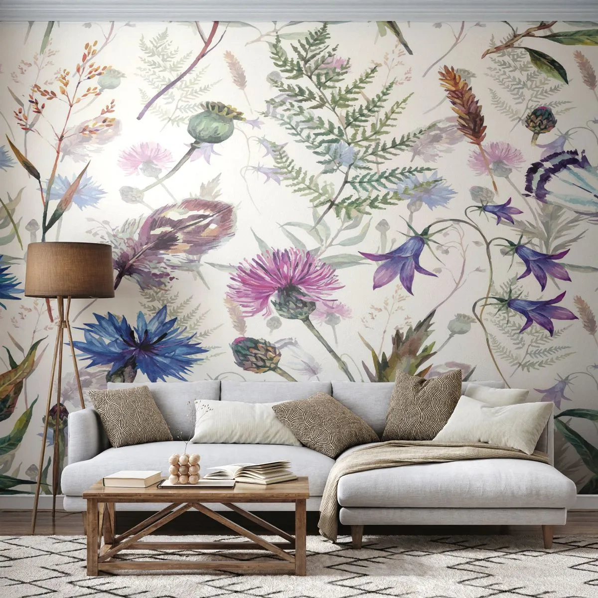Papier Peint Photo Standard Eco - Herbier polonais - Fleurs des champs, Jardin, Nature - 400x280 cm