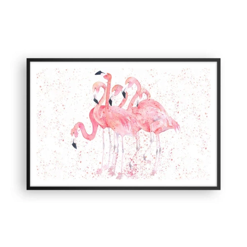 Affiche dans un cadre noir - Poster - Ensemble rose - 91x61 cm