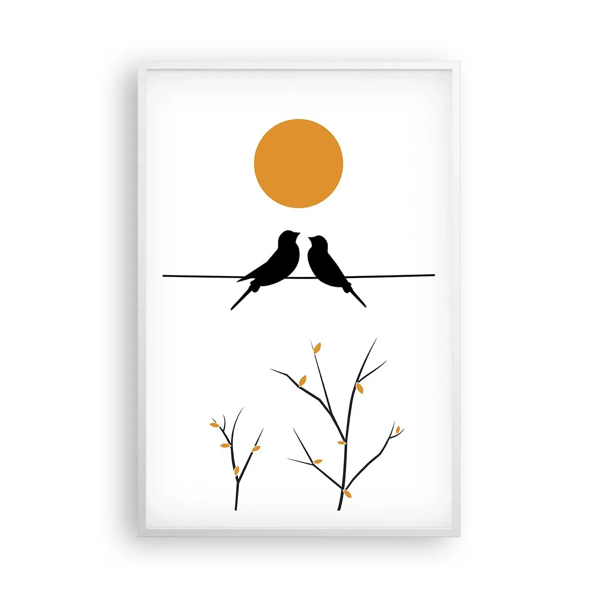 Affiche dans un cadre blanc - Poster - Soirée pour rossignols - 61x91 cm