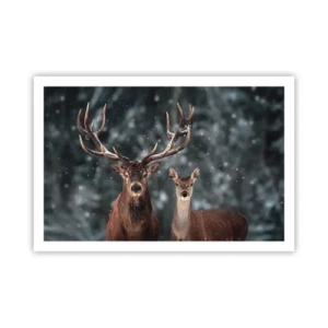 Affiche - Poster - Le roi de la forêt avec sa femme - 91x61 cm