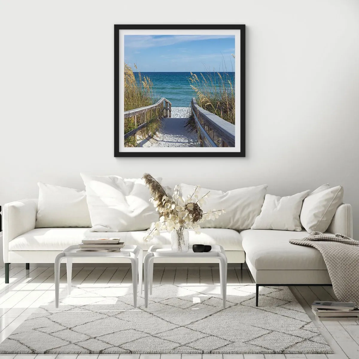 Affiche dans un cadre noir - Poster - Au soleil, sous le vent - 60x60 cm