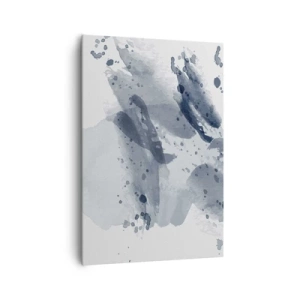 Impression sur toile - Image sur toile - Taches abstraites dans des tons bleus sur fond clair - 70x100cm - Étude de la nature de l'eau - Décoration murale moderne pour le salon et la chambre ARTTOR