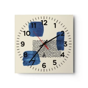 Horloge murale - Pendule murale - Quatuor abstrait - 40x40 cm