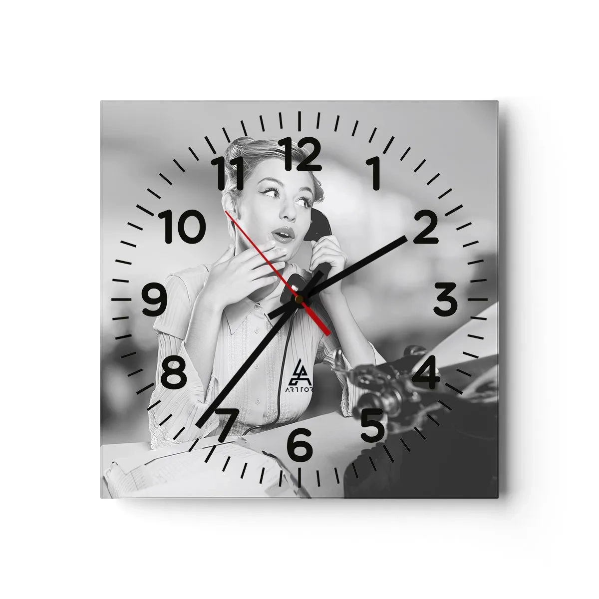 Horloge murale - Pendule murale - Hello! Ici les années 50 - 30x30 cm