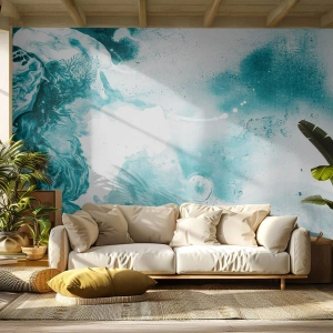 Papier Peint Photo Premium Sand - Marécage bleu - Abstraction, Morceau, Art moderne. - 250x175 cm