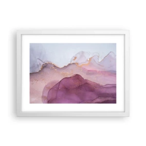 Affiche dans un cadre blanc - Poster - Vagues lilas et violettes - 40x30 cm