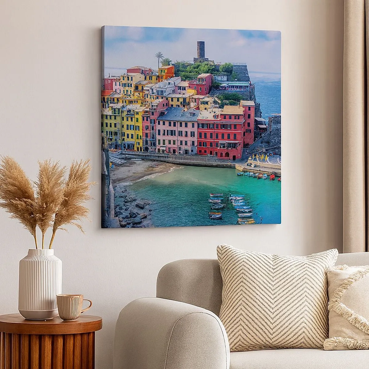 Impression sur toile - Image sur toile - Petite ville magique de méditerranée - 30x30 cm