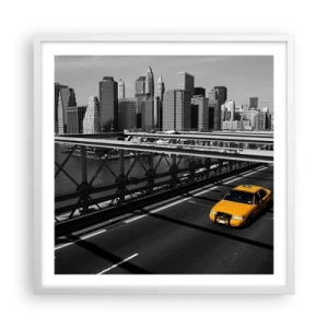 Affiche dans un cadre blanc - Poster - Couleur de la grande ville - 60x60 cm