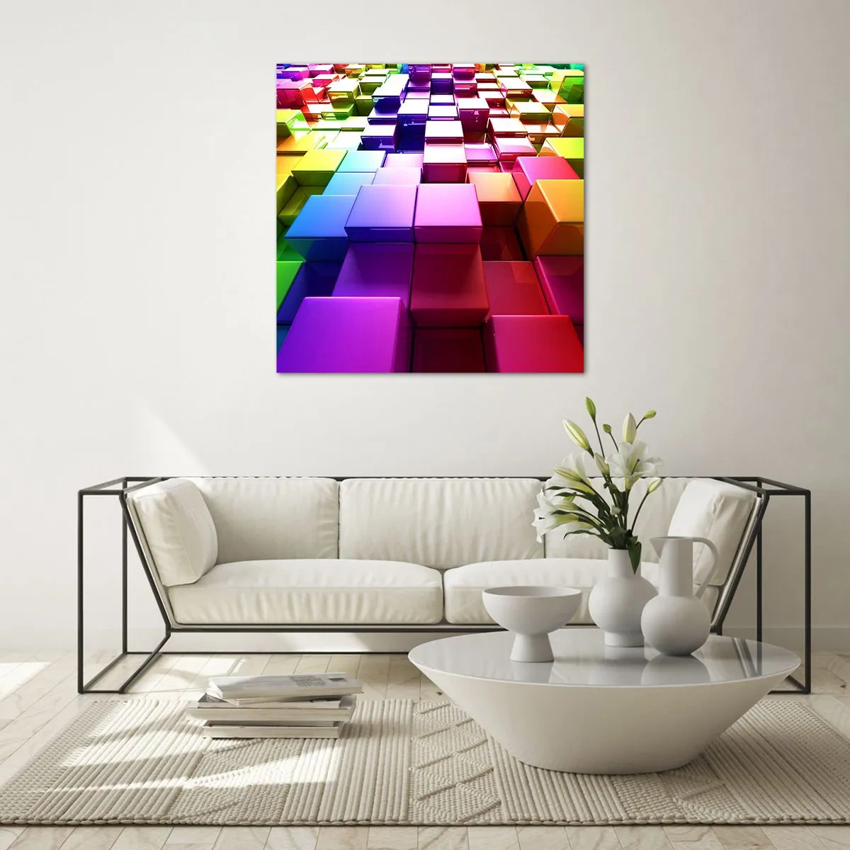 Impression sur verre - Image sur verre - Collaboration Op art dans une équipe - 30x30 cm