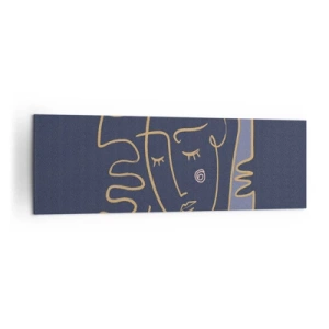 Impression sur toile - Image sur toile - Portrait de visage abstrait dans un style minimaliste - 160x50cm - En réflexion - Décoration murale moderne pour le salon et la chambre ARTTOR