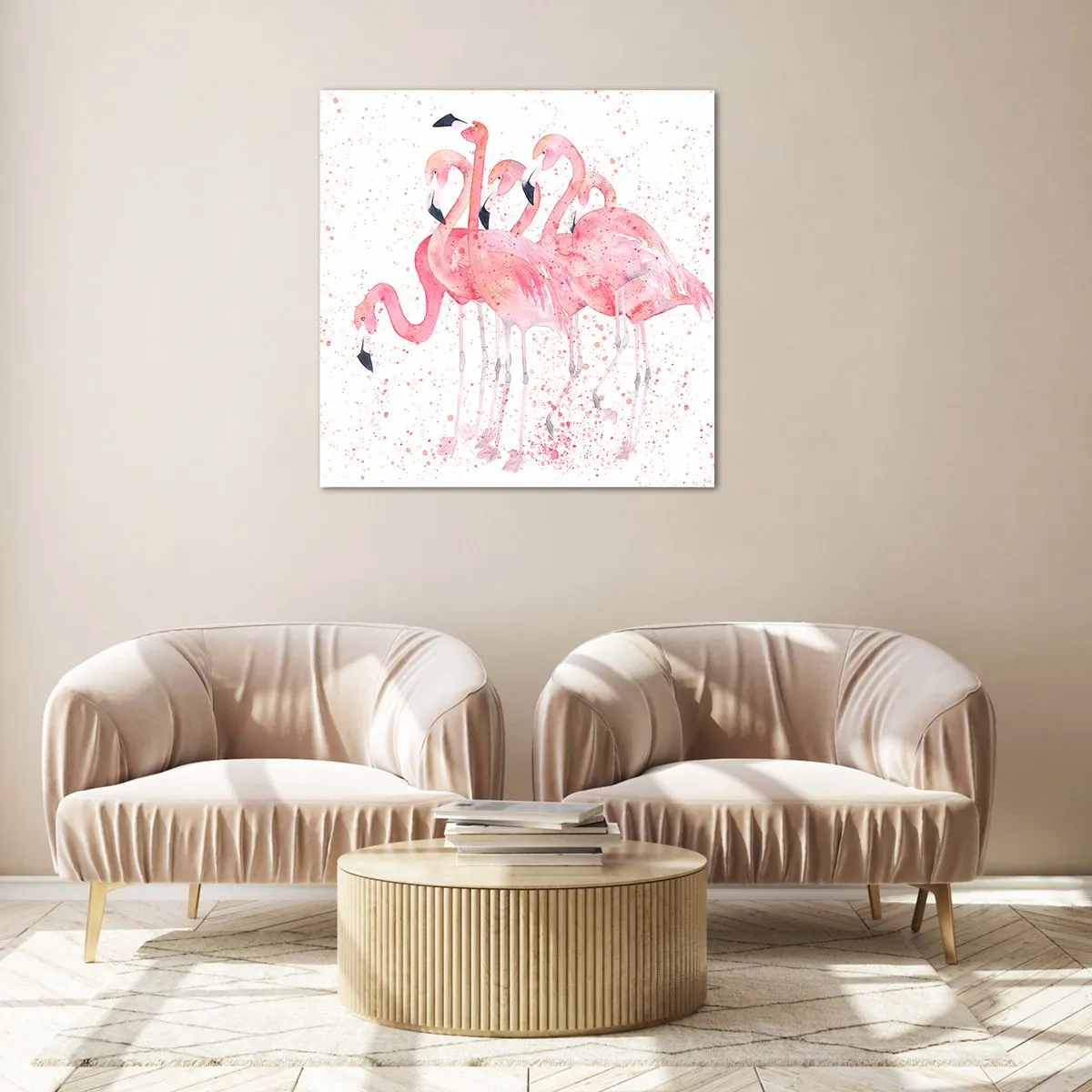 Impression sur verre - Image sur verre - Ensemble rose - 60x60 cm