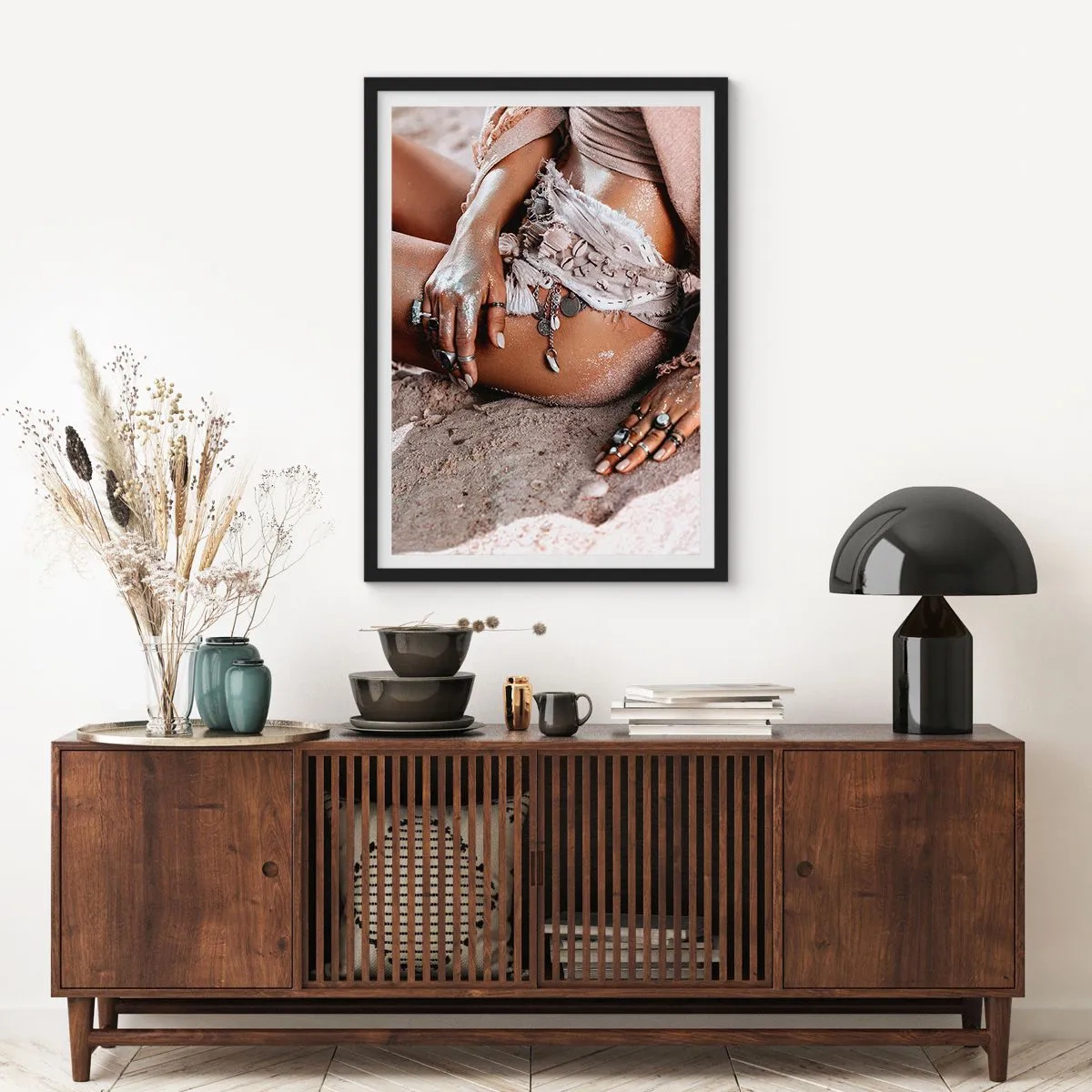 Affiche dans un cadre noir - Poster - Rejeté par la vague? - 30x40 cm