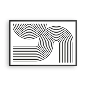 Affiche dans un cadre noir - Poster - En plein virage - 91x61 cm