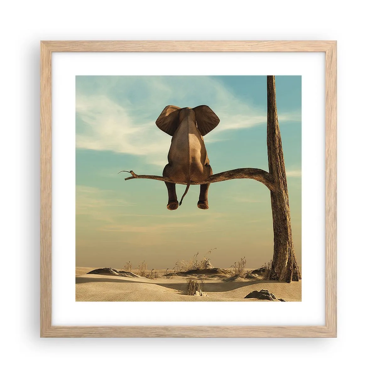 Affiche dans un chêne clair - Poster - Nouveau point de vue - 40x40 cm