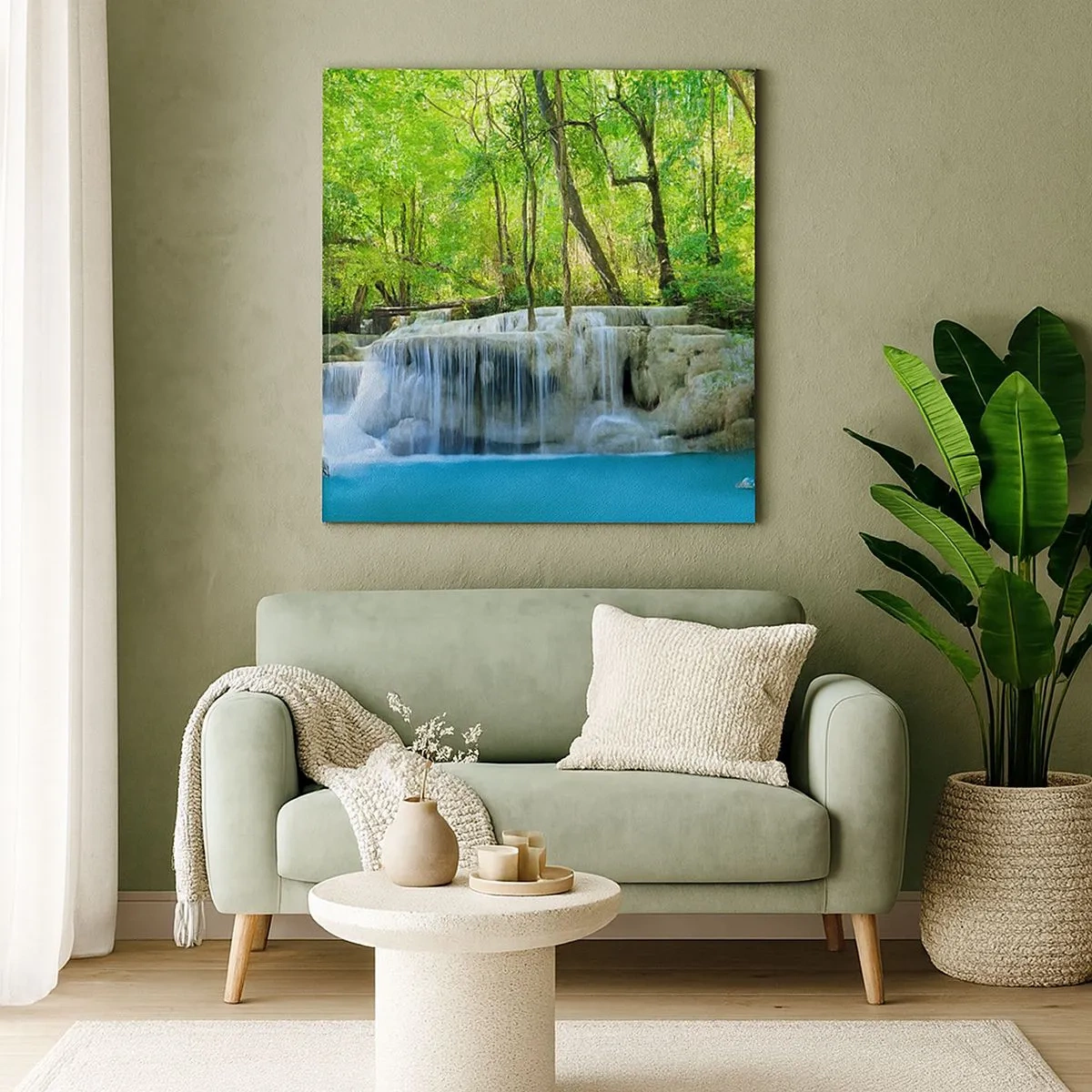 Impression sur toile - Image sur toile - Se noyer dans le turquoise et le vert - 30x30 cm