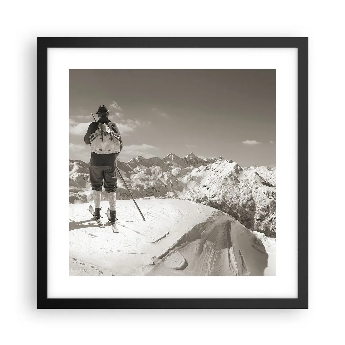 Affiche dans un cadre noir - Poster - Toutes les mêmes ces montagnes - 40x40 cm