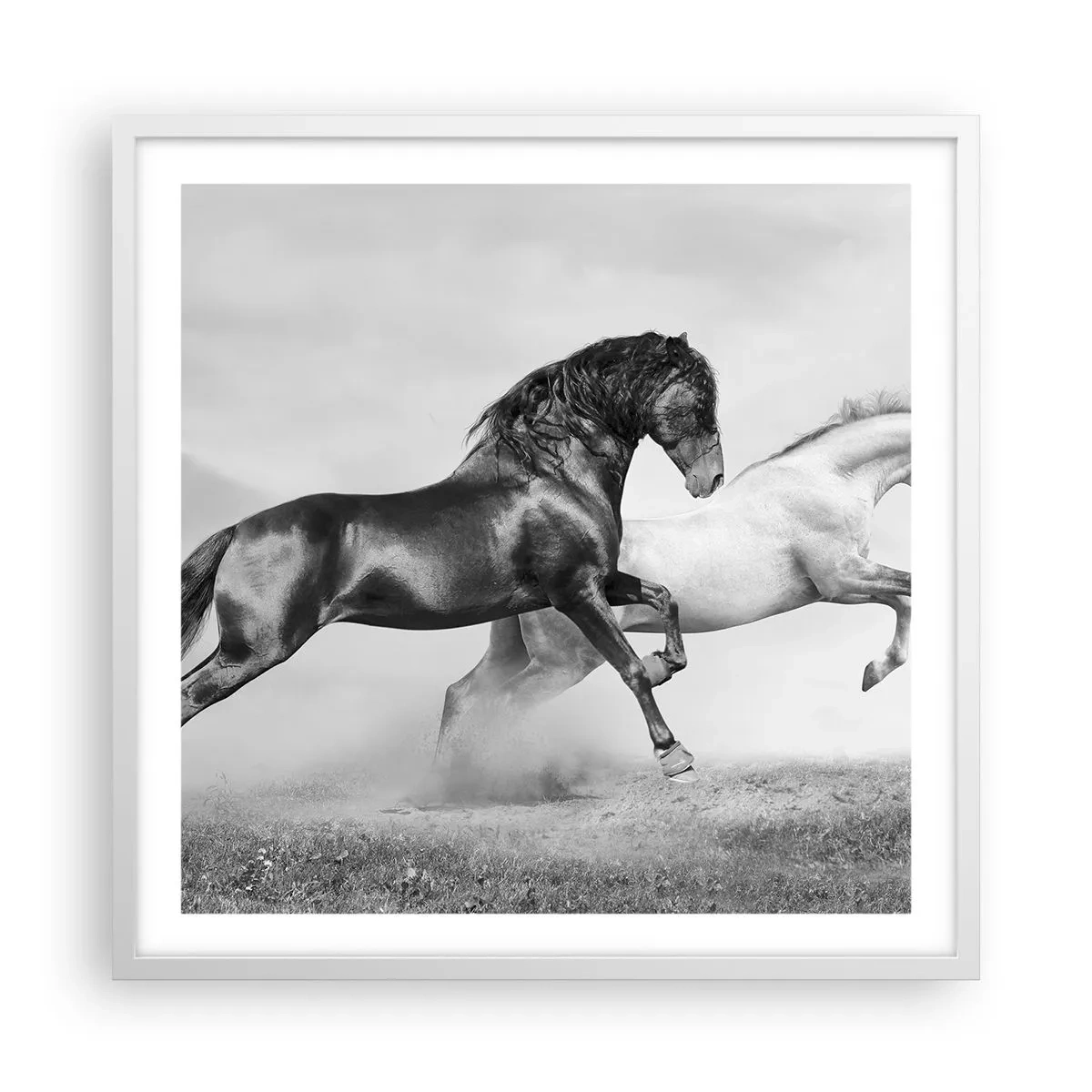 Affiche dans un cadre blanc - Poster - Anges et démons - 60x60 cm