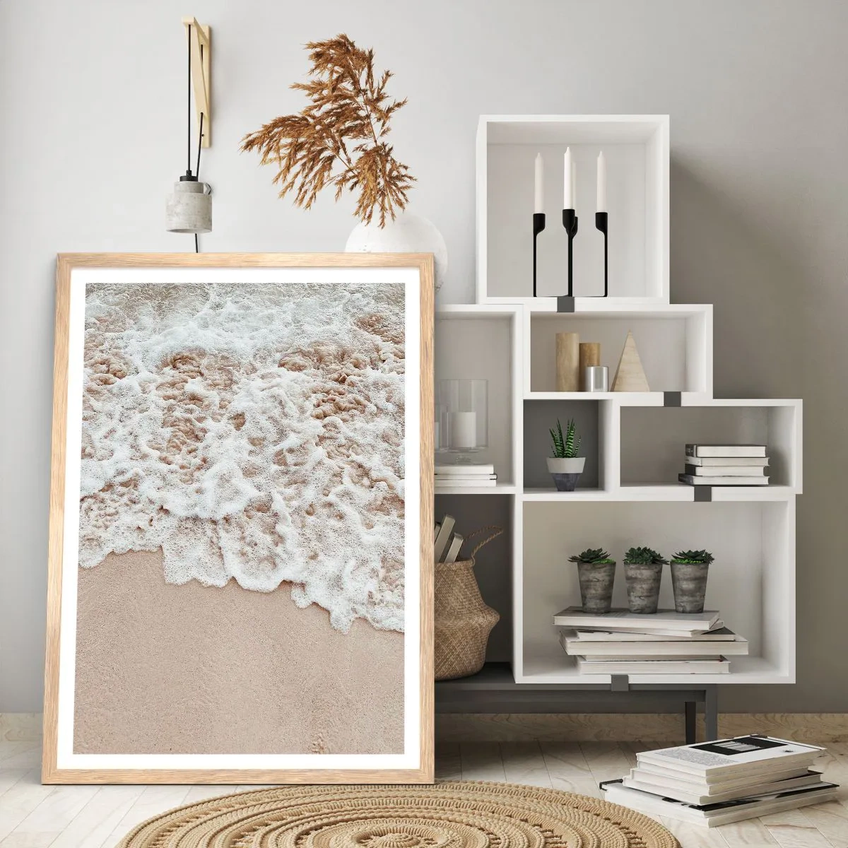 Affiche dans un chêne clair - Poster - Je reviens tout de suite - 40x50 cm