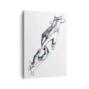 Impression sur toile - Image sur toile - Représentation artistique d'une main dans une forme minimaliste et géométrique - 50x70cm - Un bon geste - Décoration murale moderne pour le salon et la chambre ARTTOR