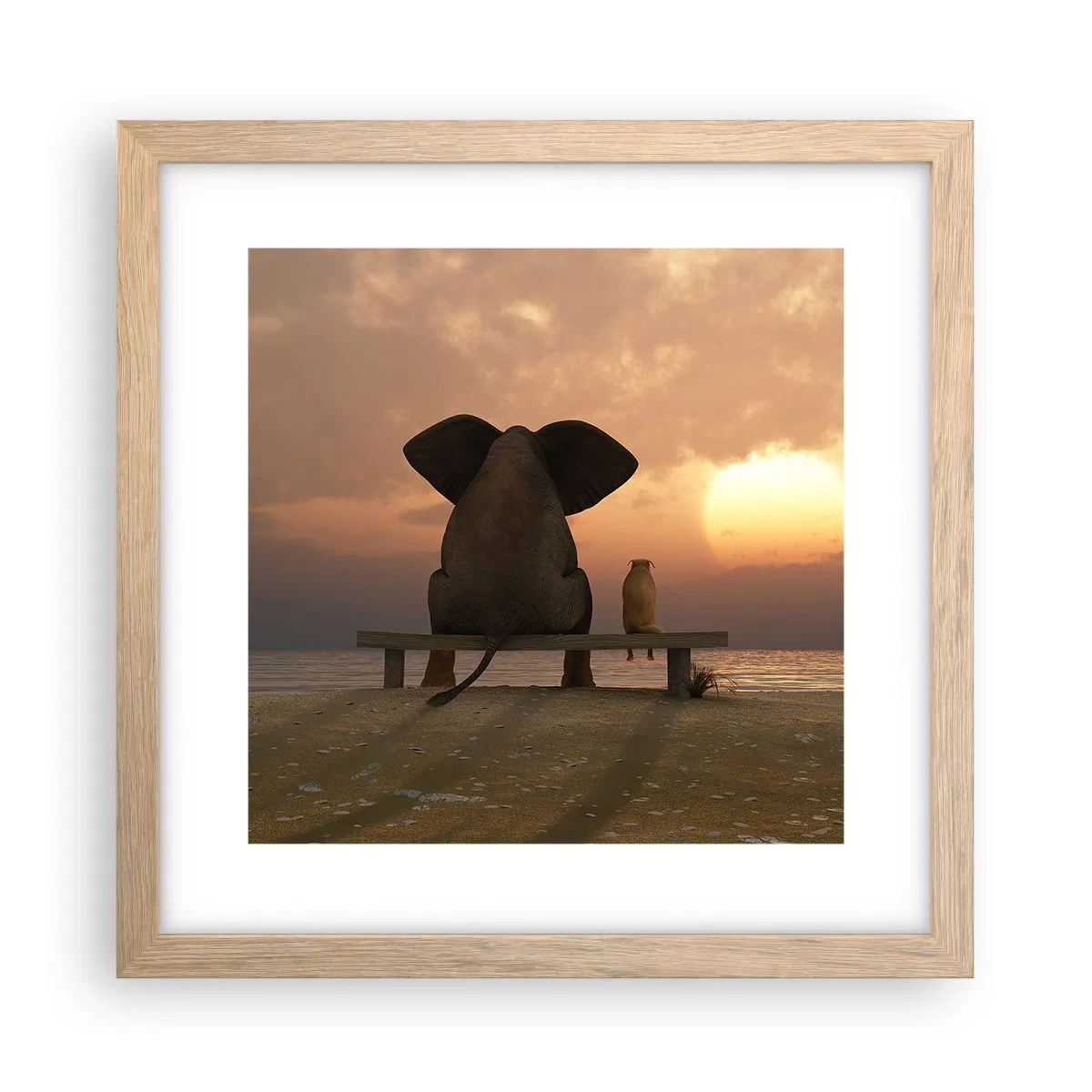 Affiche dans un chêne clair - Poster - C'est bon de garder le silence ensemble - 30x30 cm