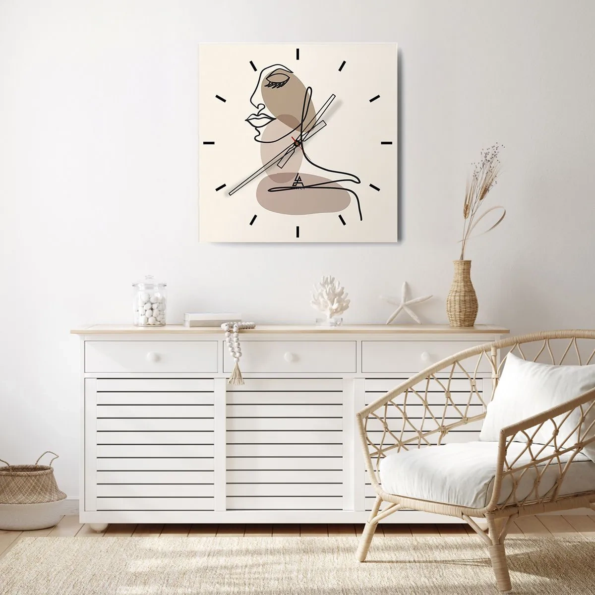 Horloge murale - Pendule murale - S'écouter - 40x40 cm