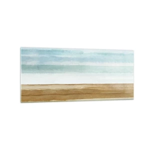 Impression sur verre - Image sur verre - Paysage de plage abstrait aux tons pastel - 120x50cm - Réconfort - Décoration murale moderne pour le salon et la chambre ARTTOR