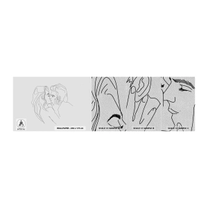 Échantillon de Papier Peint Premium Sand - La même ligne - Graphique, Couple amoureux, Baiser - 100x30 cm