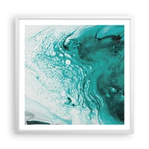 Affiche dans un cadre blanc - Poster - Se fondre dans le bleu et le turquoise - 60x60 cm