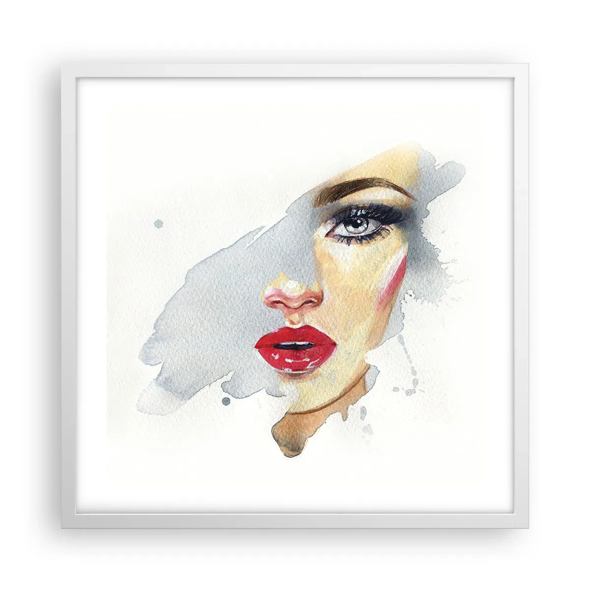 Affiche dans un cadre blanc - Poster - Reflet dans une goutte d'eau - 50x50 cm