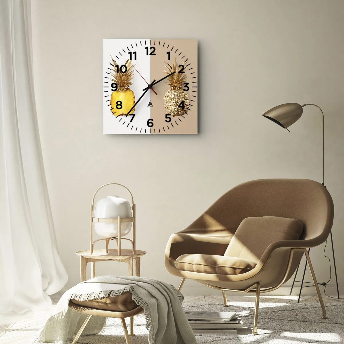 Horloge murale - Pendule murale - Ananas pour nous - 40x40 cm