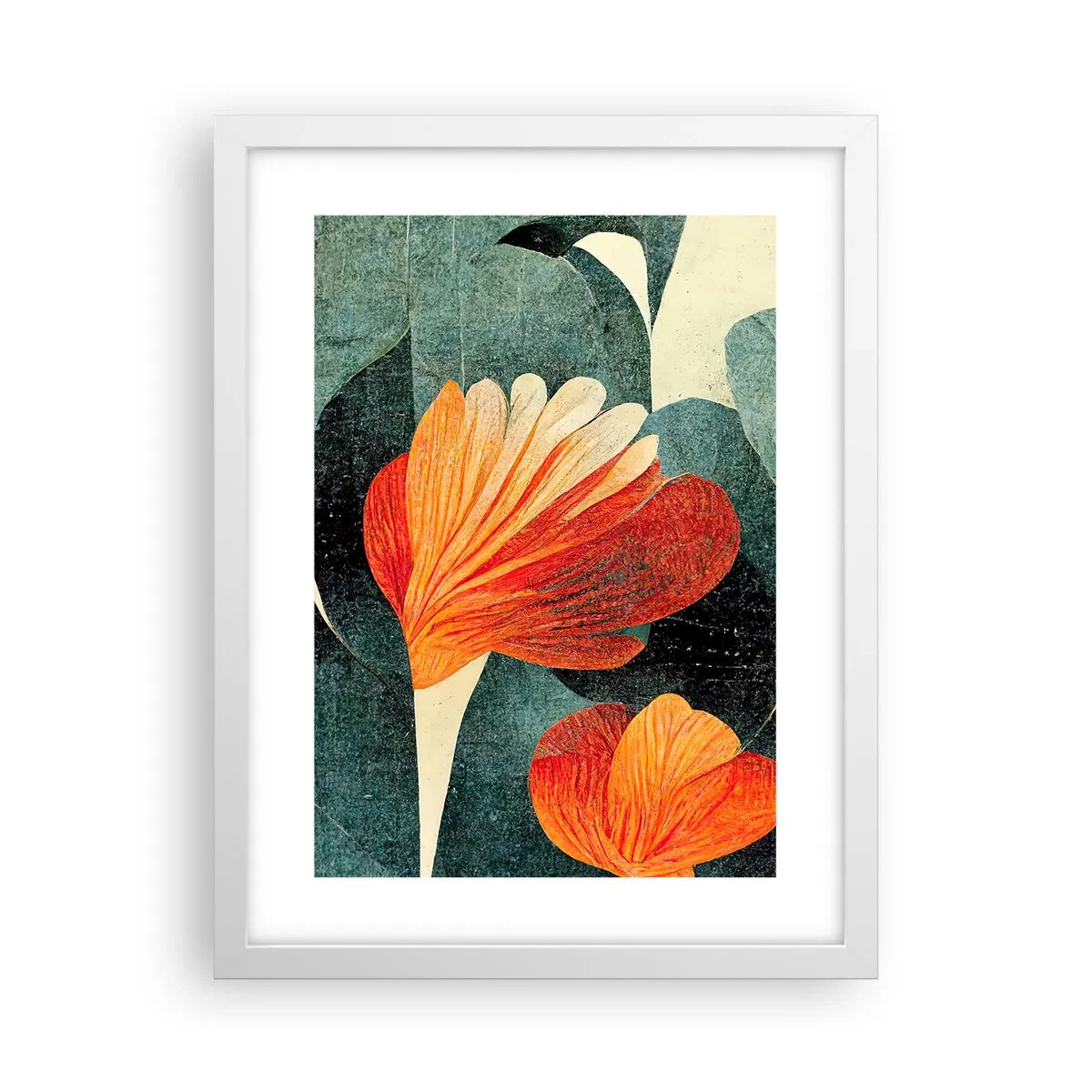 Affiche dans un cadre blanc - Poster - La chaleur des tropiques et la fraîcheur de la verdure - 30x40 cm