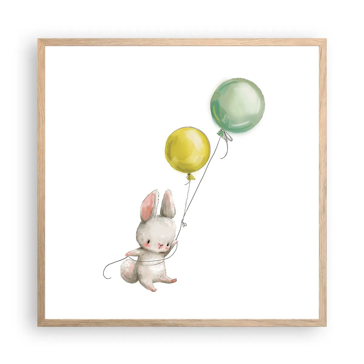 Affiche dans un chêne clair - Poster - Moi aussi je vole! - 60x60 cm