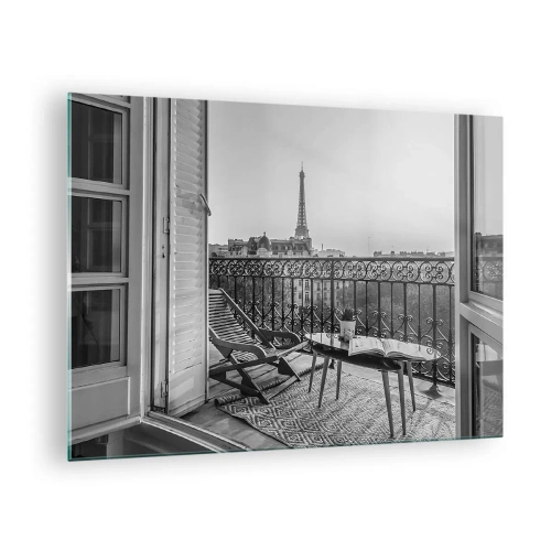 Impression sur verre - Image sur verre - Un après-midi parisien - 70x50cm - Après-midi parisien - Décoration murale moderne pour le salon et la chambre ARTTOR