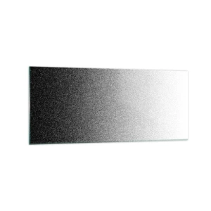 Impression sur verre - Image sur verre - Dégradé minimaliste noir et blanc en pointillé - 120x50cm - Du coté de la lumière - Décoration murale moderne pour le salon et la chambre ARTTOR