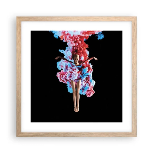 Affiche dans un chêne clair - Poster - En pleine floraison - 40x40 cm