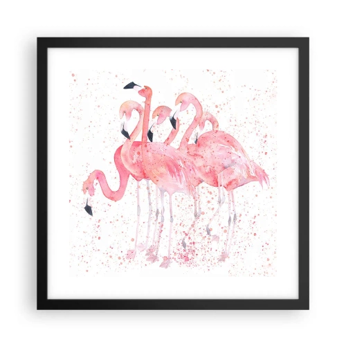 Affiche dans un cadre noir - Poster - Ensemble rose - 40x40 cm